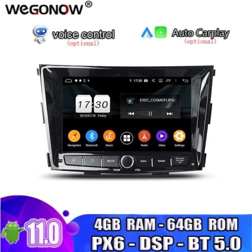 PX6 DSP IPS Android 10.0 4GB RAM 64GB ROM 8 Core Car DVD Player Wifi 4G BT5.0 RDS RADIO GPS navi Map For SsangYong Tivolan 2014