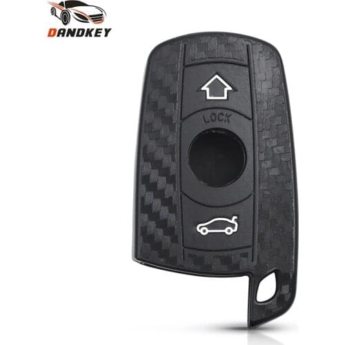 Dandkey Silicone Car Key Case Fob Keychain Carbon Fiber Cover For BMW E90 E60 E70 E87 3 5 6 Series M3 M5 X1 X5 X6 Z4