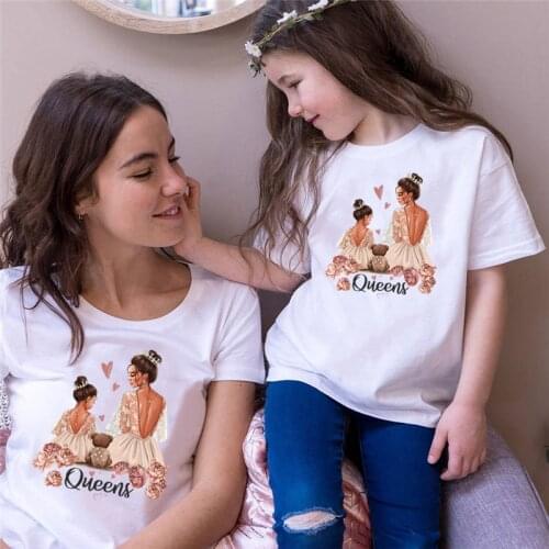 Fashion Family Look T shirt Super Mom&Daughter&Son Print Boys Girls T-shirt Mothers day Present Clothes Kids&Woman Tops