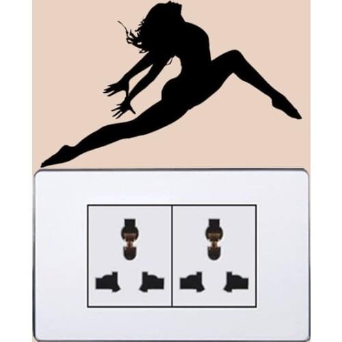 Ballerina Gymnastics Ballet Dancer Wall Decal Vinyl Switch Sticker 6SS0406