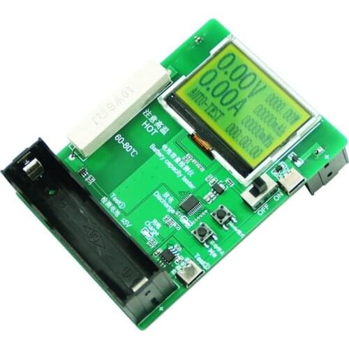 18650 Lithium Battery Capacity Tester MAh MWh Power Bank Detector Module 128X64 LCD Battery Capacity test 0~9999mAh 649A