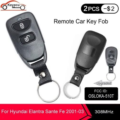 KEYECU Upgraded Smart Remote Key Fob 308MHz for Hyundai Elantra Sante Fe 2001 2002 2003 FCC: OSLOKA-510T P/N: 95411-2D100
