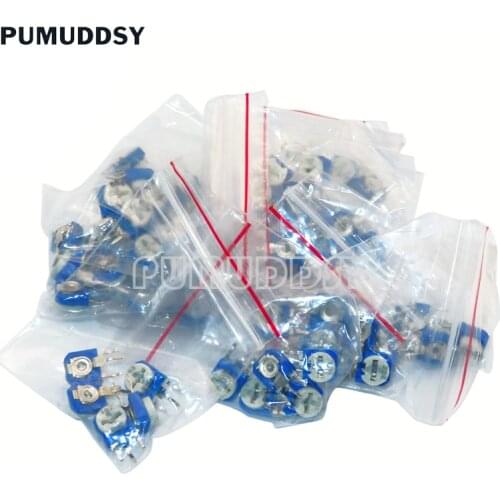 65PCS RM063 trimmer potentiometer adjustable resistor kit 500r 1k 5k 10k 20k 50k 100k 200k 500k 1m rm-063 variable resistors