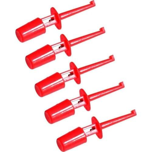 Red Multimeter Lead Wire Test Hook - Pack of 5