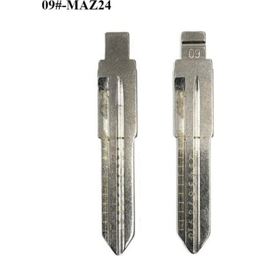 MAZ24 Scale Car Key Blade 09# Engraved Line Key Scale Shearing Teeth Blank