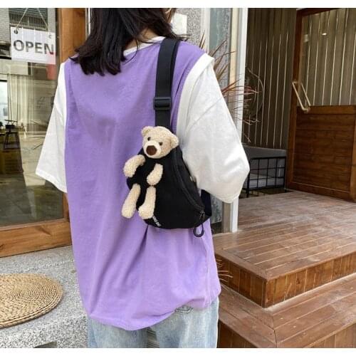 Hot selling plush bear bag cartoon bear bag shopping bag for students