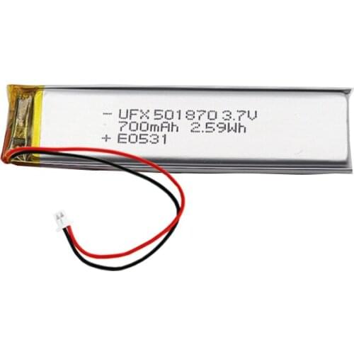Lithium polymer battery 501870 3.7v700mAh Beauty instrument electric mask LED