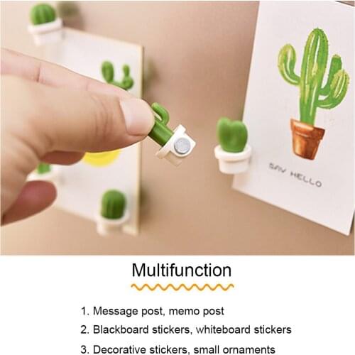 6pcs/Set Fridge Magnets Cute Succulent Plant Magnet Button Cactus Refrigerator Message Sticker Magn Home Decor Kitchen Access
