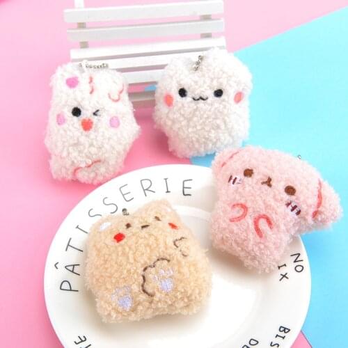 Mini Dog Rabbit Bear Cat Teddy Pendants Plush Toys Backpack Schoolbag Cartoon Comic Anime Model Doll Stuffed Toy For Children