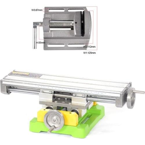 Miniature Precision Multifunction Milling Machine Bench Drill Vise Worktable X Y Axis Adjustment Coordinate Table+2.5" Flat Vise