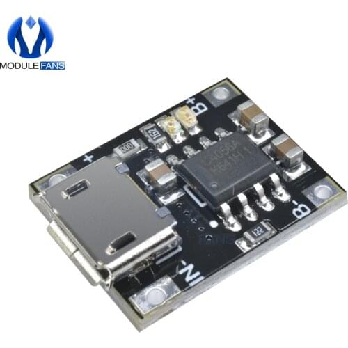 5PCS Single Cell Lithium Battery Charging Charger Module 1A 5V-6V 4.2V TC4056 TC4056A Micro USB Power Supply Board TP4056