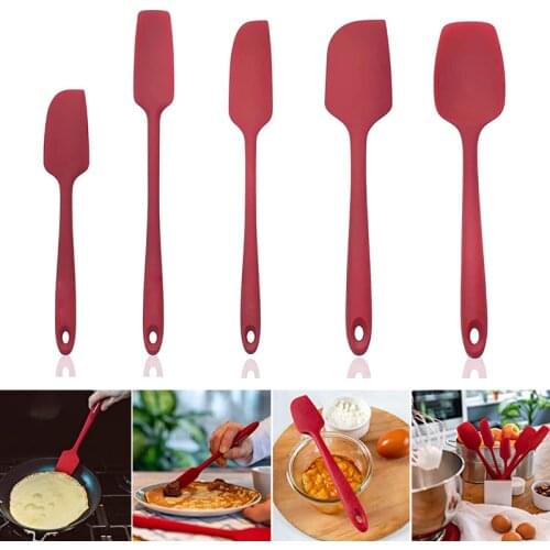 Silicone Spatula Set 600F Heat Resistant Cake Scraper Non-Stick Butter Spreader Jar Blender for Kitchen Cooking Baking Tools
