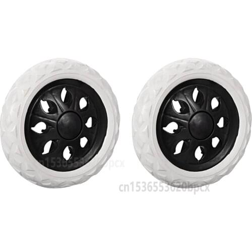 One Pair Shopping Cart Wheels for Shopping Cart Authentic Trolley Caster Replacement 6.5 Inch Dia Rubber Foaming Black