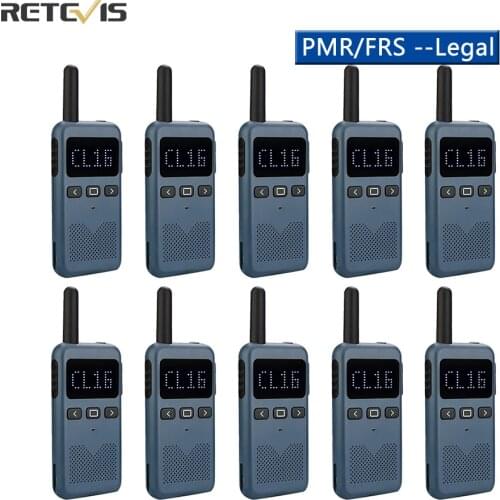 Retevis 10PCS Mini Walkie Talkie Professional RB619 PMR 446 Walkie-Talkies Two-way Radio Portable radio for restaurant hotel FRS