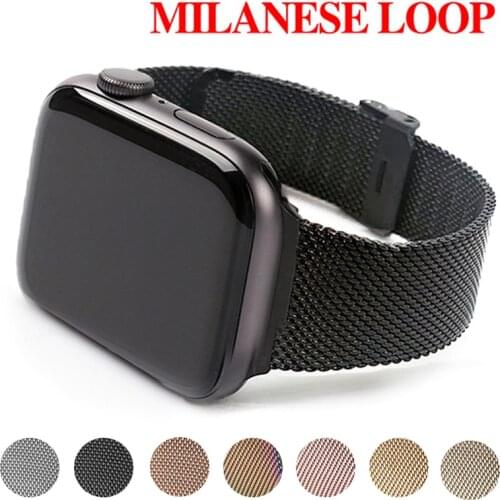 Milanese Loop Strap for Apple Watch Band Series 6 SE 5 4 3 2 44mm 40mm 38mm 42mm Stainless Watchband Bracelet Strap for iwatch