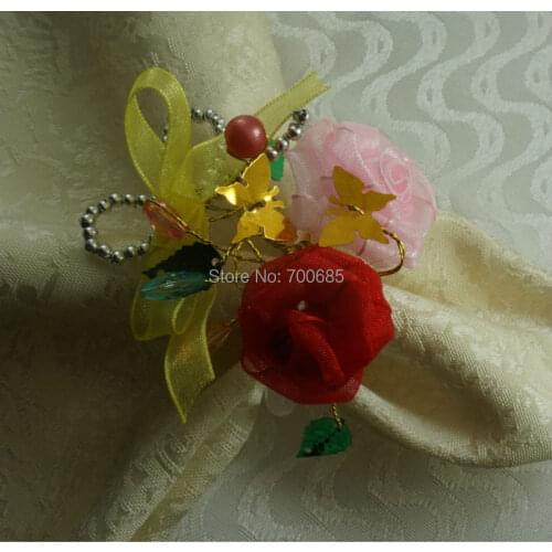 Rose napkin ring, napkin holder for wedding