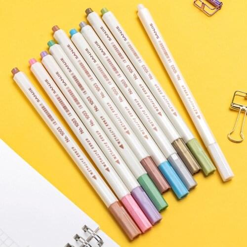 Craft 10Colors Metallic Marker Pen Drawing Painting Pens DIY Photo Album Scrapbooking Crafts Card Making Art Supplies Stationery