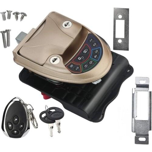 RVLock V4 Keyless Entry Handle w/Integrated Keypad & FOB for Camper Trailer Entry Door Caravan Lock Latch Handle Knob Deadbolt