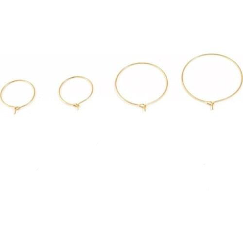 50pcs/lot 20/25/30/35/40mm Gold Rhodium Hoops Earrings Big Circle Ear Wire DIY Jewelry Making Earrings Accessories for Women