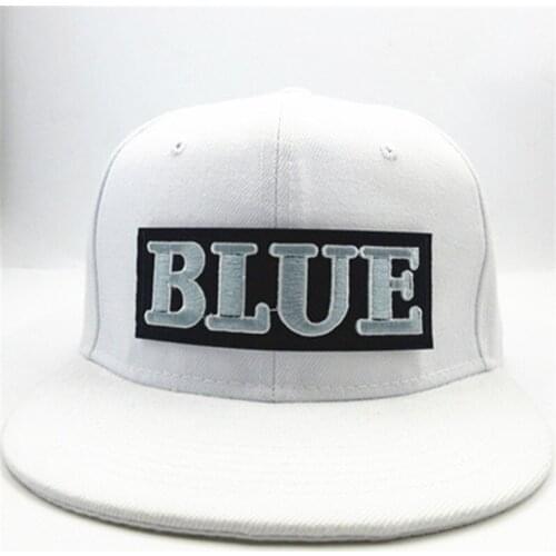 Blue Letter Embroidery Cotton Baseball Cap Hip-hop Cap Adjustable Snapback Hats for Men and Women 44