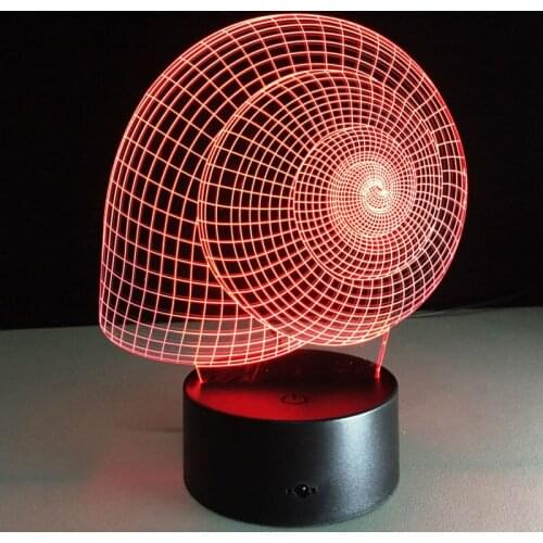 Snail Shell 3D lamp Visual Night Light LED Illusion Bedroom lamp USB table Lam Color Changing Light As Home Decoration Drop Ship