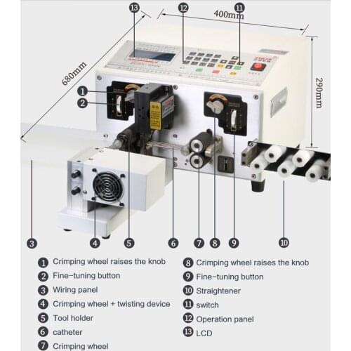 JL-800-MT automatic 4 wires computer wire stripper cutting stripping twisting machine