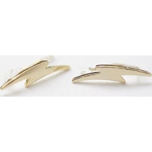 Fashion lightning plated unique stud earrings zinc alloy SMALL rock earring for womenS PARTY