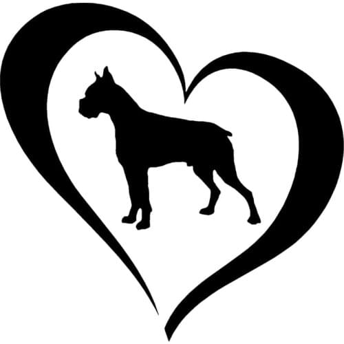 14*13.8CM BOXER DOG Creative Love Cartoon Car Sticker Classic Fashion Motorcycle Decorative Decals C6-1466