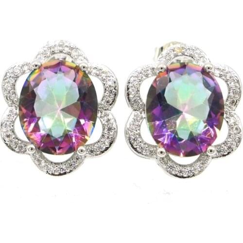 38x16mm Highly Recommend Created Paris Blue Topaz for Women Silver Earrings Drop Shipping