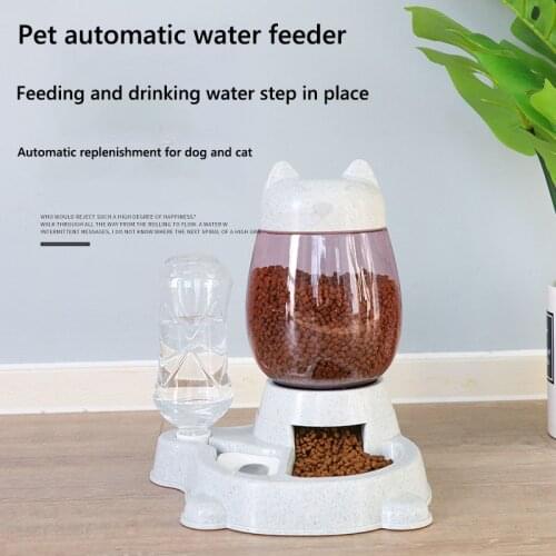 2.2L Pet Dog Cat Automatic Feeder Bowl for DogS Drinking Water 528ml Bottle Kitten Bowls Slow Food Feeding Container Supplies
