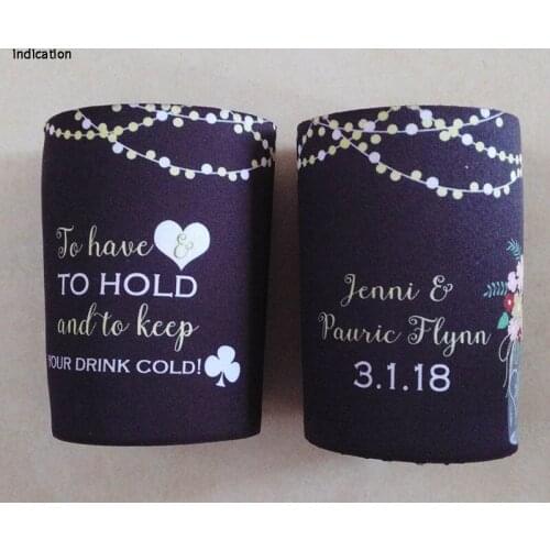 300pcs Custom Customer Logo Neoprene Stubby Holder Print Neoprene Beer Cooler Can Cooler Picnic Bag As Wedding Party Gifts