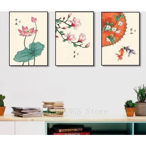 5D DIY Diamond Painting Chinese Style Retro Lotus Magnolia Plants Flower Goldfish Diamond Mosaic Embroidery Cross Stitch Decor