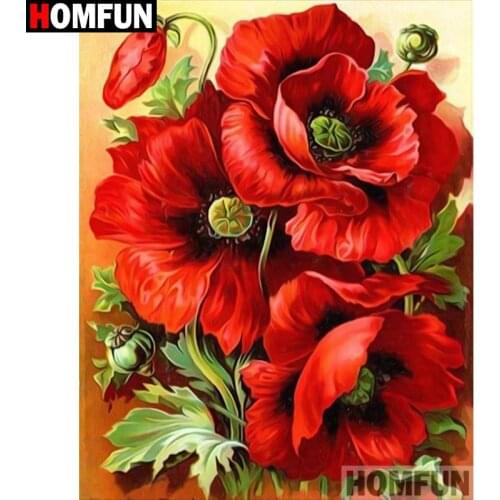HOMFUN Diamond Painting Cross Stitch "Flower landscape"Full Square Round Diy 5d Diamond Embroidery Picture Rhinestone Art A27182