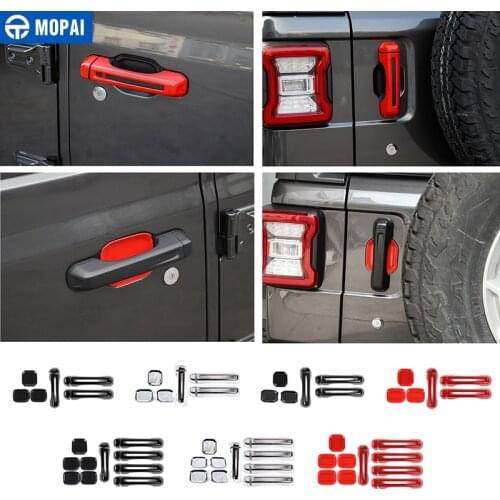 MOAPI Car Stickers for Jeep Wrangler JL Car Side Tail Door Handle Bowl Decoration Cover Accessories for Jeep Wrangler JL 2018