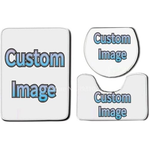 Home Decor Printed Door Mat Bathroom Kitchen Floor Mat Toilet Lid Cover Bath U Shape Rugs DIY Design for you Custom Bathroom Set