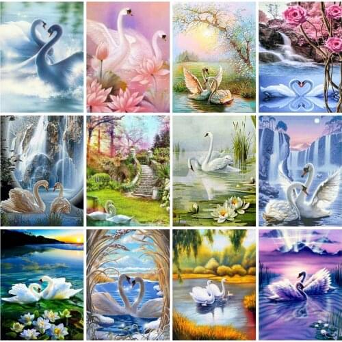 EverShine 5D Diamond Painting Swan Pifcture Rhienstones Diamond Embroidery Animals Cross Stitch Art Handmade Home Decoration