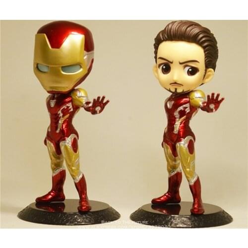 Disney Marvel Avengers Iron Man 14cm Q version Action Figure Anime Decoration PVC Collection Figurine kid Toy model for children