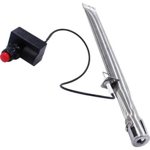 304 Stainless Steel Pipe Burner for BBQ Grill with Ignition Electrode 500MM and AAA Battery Igniter Assembly Kit