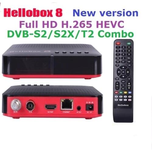 Hellobox 8 new version dvb satellite receiver Hellobox8 COMBO DVB S2X H.265 DVB T2/DVB S2 Twin Tuner set top box