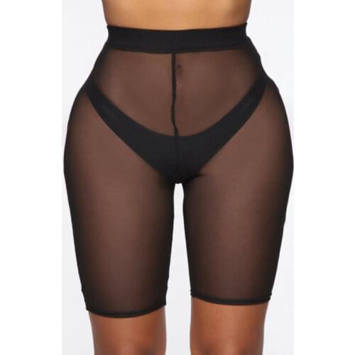 HOT SALE Womens Sexy Mesh Sheer See Through Slim Bodycon High Waist Fit Leggings Cycling Hot New