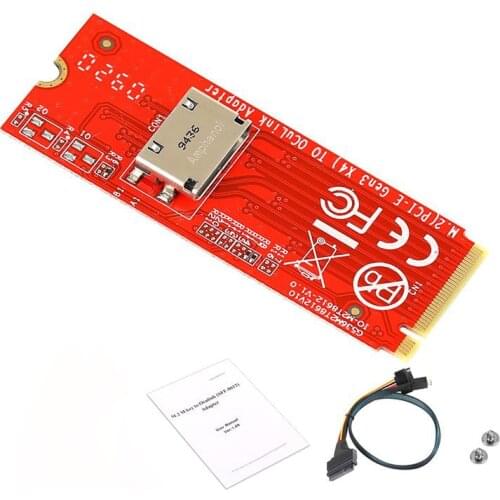 M.2 M-Key PCIe 3.0 to Oculink SFF-8612 Host Adapter for Pcie NVMe SSD x4 Converter