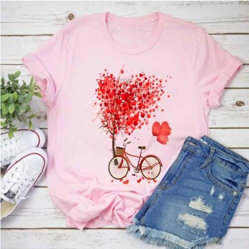 LINNA Fashion T-shirt Ladies Casual Top Korean Harajuku Print Top Kawaii Short Sleeve Ladies Top