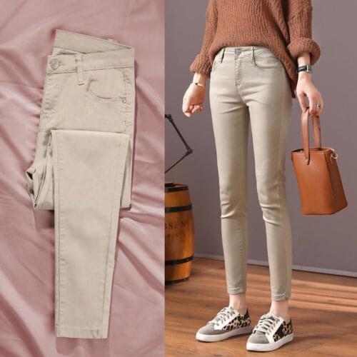 Autumn Winter Womens Jeans 2020 High Waist Jeans For Women Stretch Skinny Denim Feet Pants Comfortable Elastic Pencil Pants