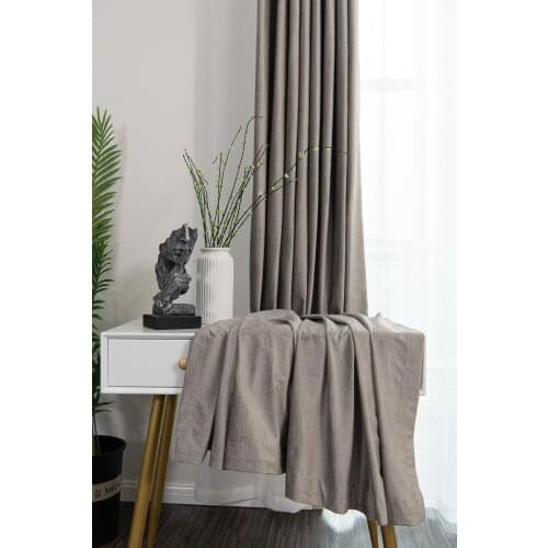 Simple Modern Pure Color Dutch Velvet Blackout Curtains for Living Room Bedroom Hotel Jacquard High-end Curtain Tulle Custom