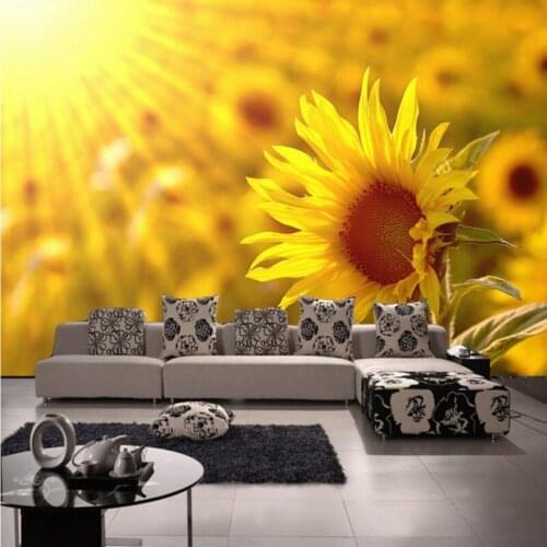 Drop Shipping Photo Wallpaper 3D Stereo Custom Living Room Sunflower TV Wall Background Mural Bedroom Studio Lobby Wallpaper