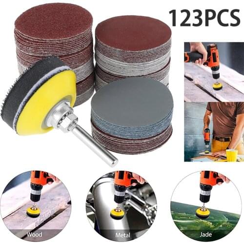 120 Pcs 50mm Sander Disc Sandpaper 2 Inch Round Sand Pad Grit 60-3000 Sandpaper Set Polishing Disc for Polishing Cleaning Tool