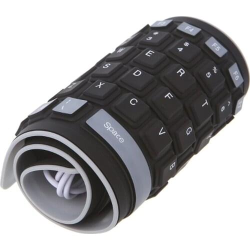 Foldable Keyboard Waterproof USB Wired Keyboard 103 Keys Silicone Soft Keyboard