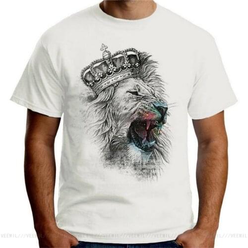 Velocitee Mens T-Shirt King Lion Heraldry UK British St George Cotton Tee Shirt Cool Casual