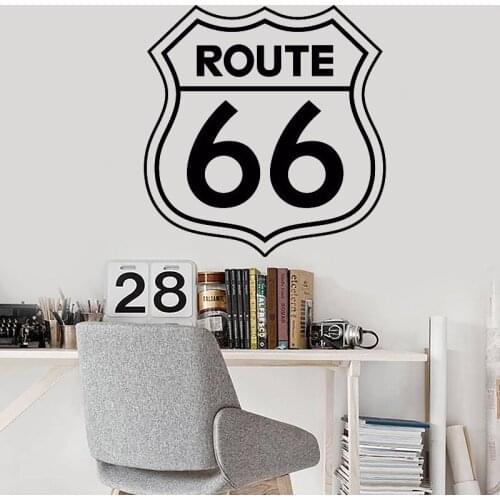 Vinyl Wall Sticker for Living Room Home Decor Route 66 stickers for cars Decoration DIY waterproof vinyl wall decal Y209