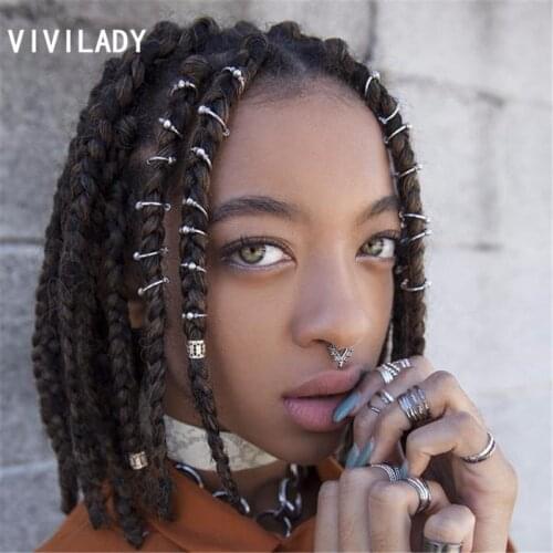 VIVILADY New Set Circle DIY Dreadlocks Locs Women Hairwear African Brand Opened-Ring Hairstyle Hair Clips Ornaments